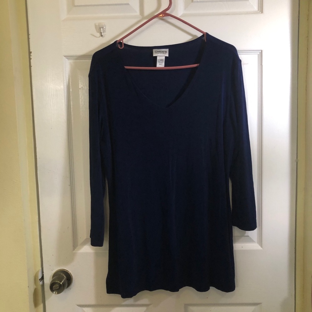Chico’s Travelers long tunic sz 2 (L) royal blue